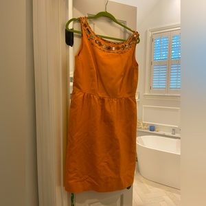 Unique, Bejeweled pumpkin colored dress